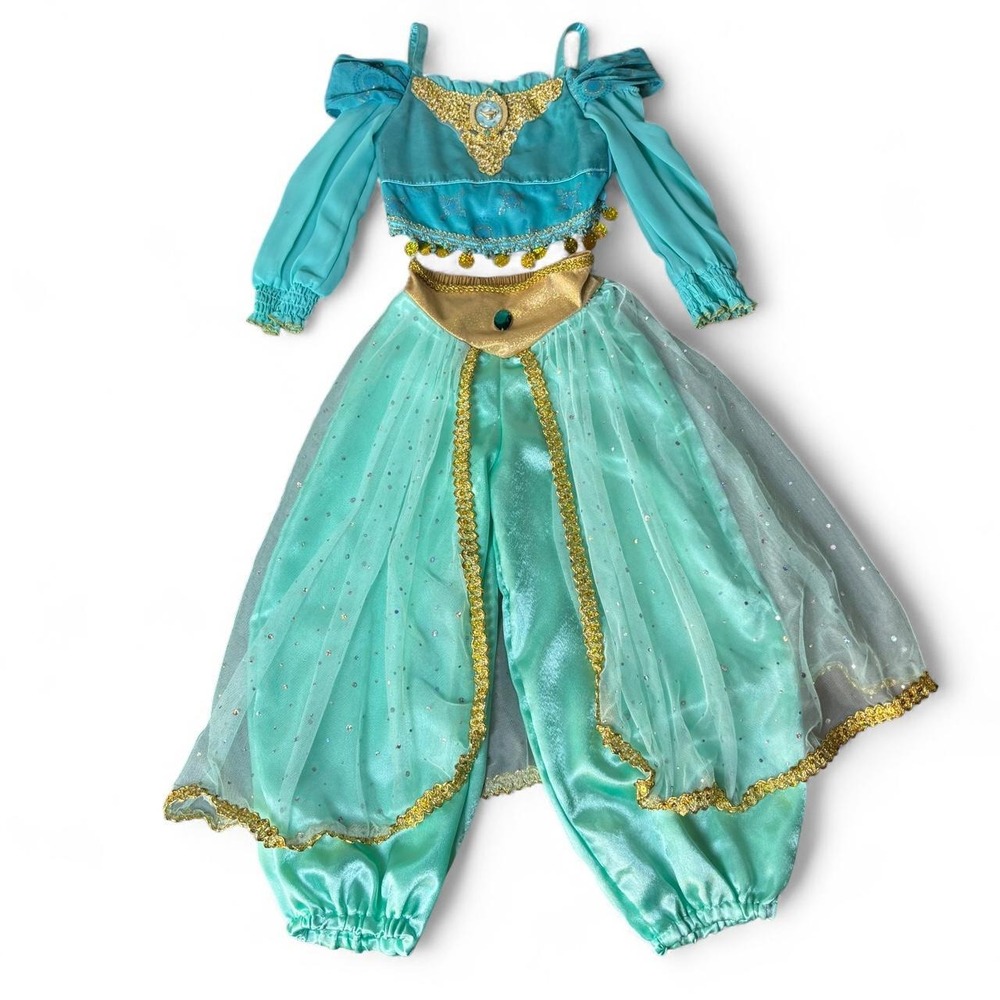 Disney Store Jasmine Aladdin Costume Set 3T Turquoise 🧞♀️✨